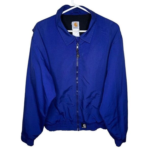 Carhartt Jacket J72 COB Mens Large Royal Blue Full Zip Pockets Size L - Picture 1 of 7